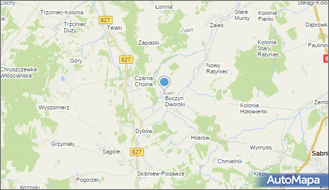 mapa Buczyn Dworski, Buczyn Dworski na mapie Targeo